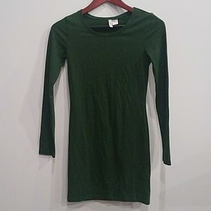 Long sleeve mini dress.